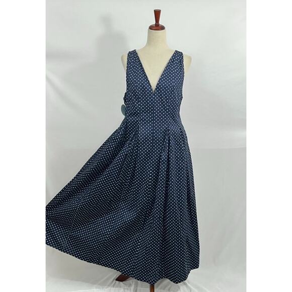 HILL HOUSE Sz XL Jacqueline Navy Polka Dot Dress NWT - Picture 2 of 11